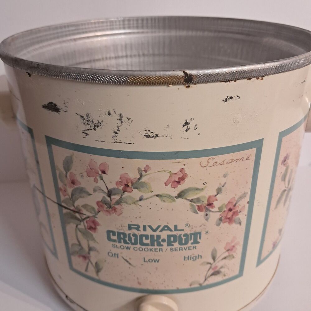 Vintage Rival Crockpot 3150 Sesame Floral 3.5 Quart Base Only